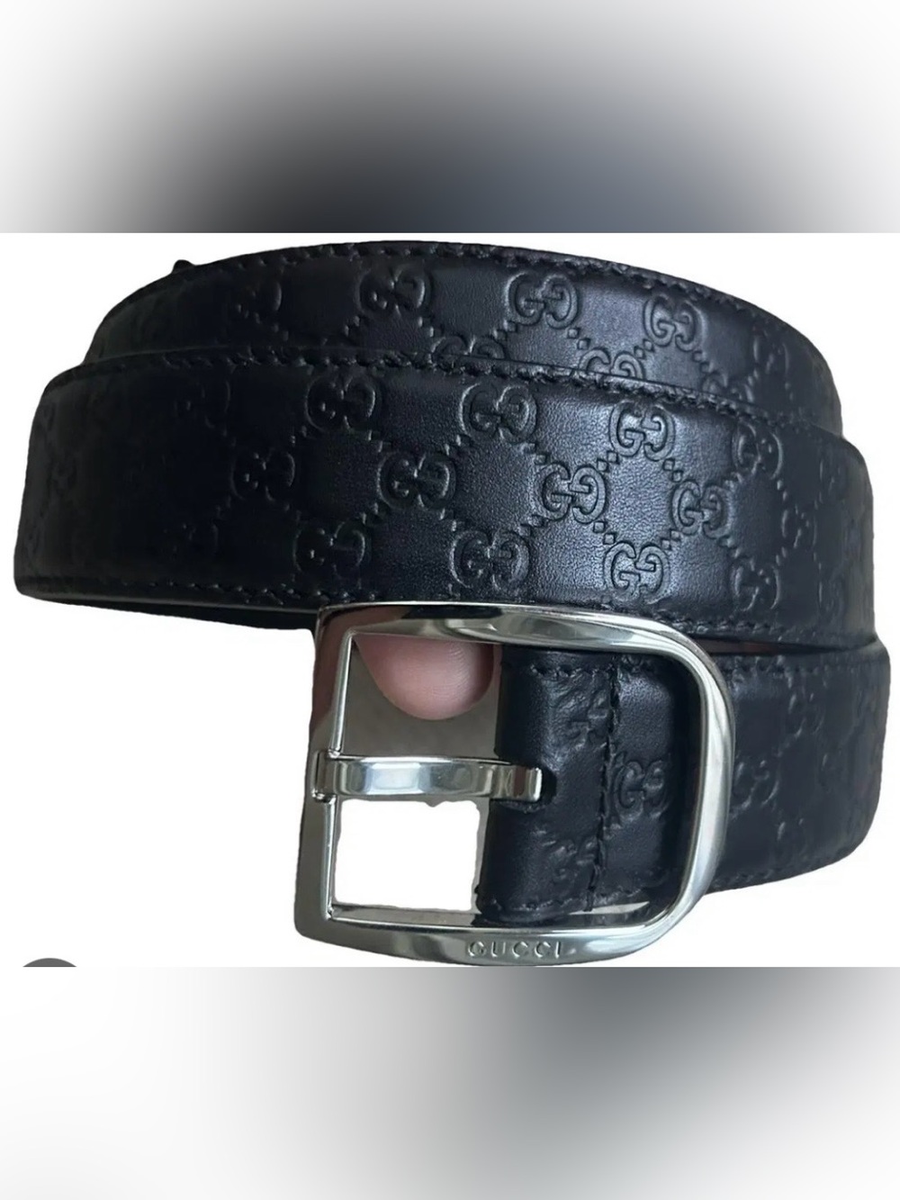 Gucci Microguccissima Soft Acero GG Leather Belt-Authentic w tags & bag
